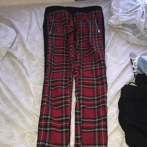 Red plaid pants